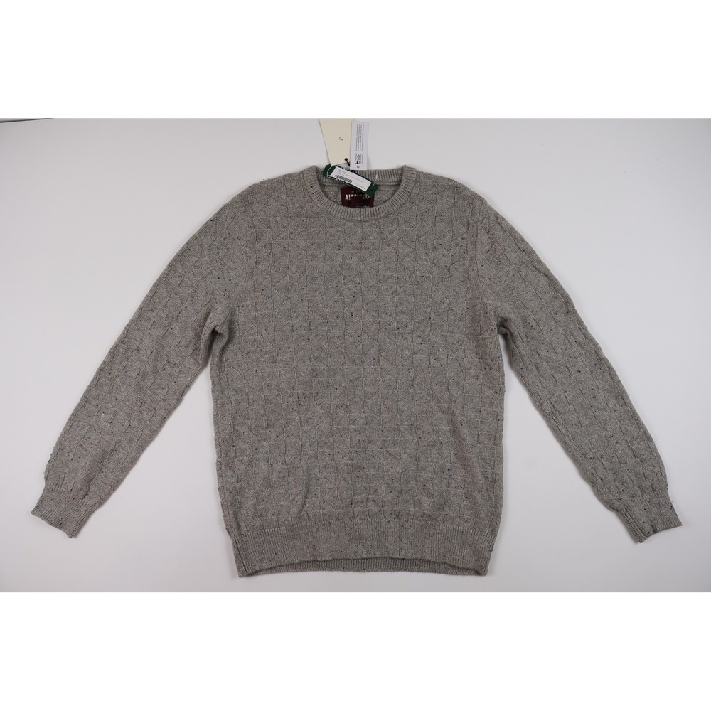 Alesbury Textured Neps Crewneck Sweater Grey Speckled Medium NWT
